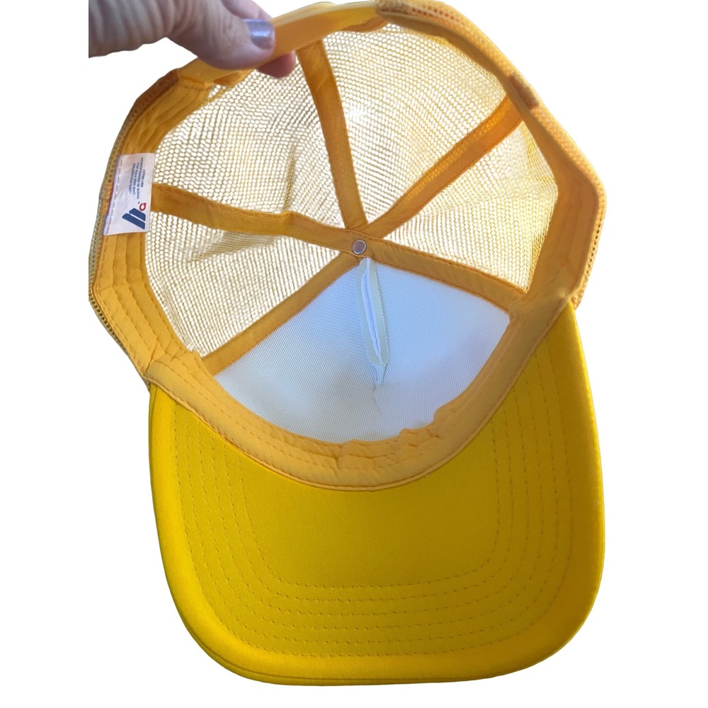 Mega Cap Trucker Hat Women OSFA Yellow New Inked Mama Tattoo Graphic Snapback - Picture 3 of 6